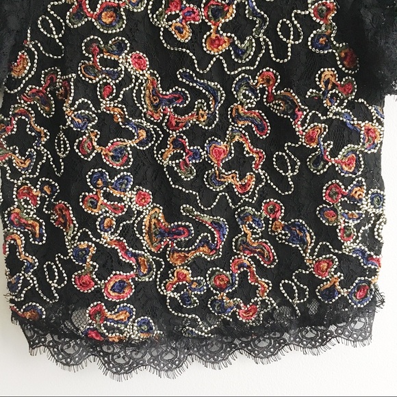 Zara Trafaluc lace embroidered blouse top L - Picture 3 of 8